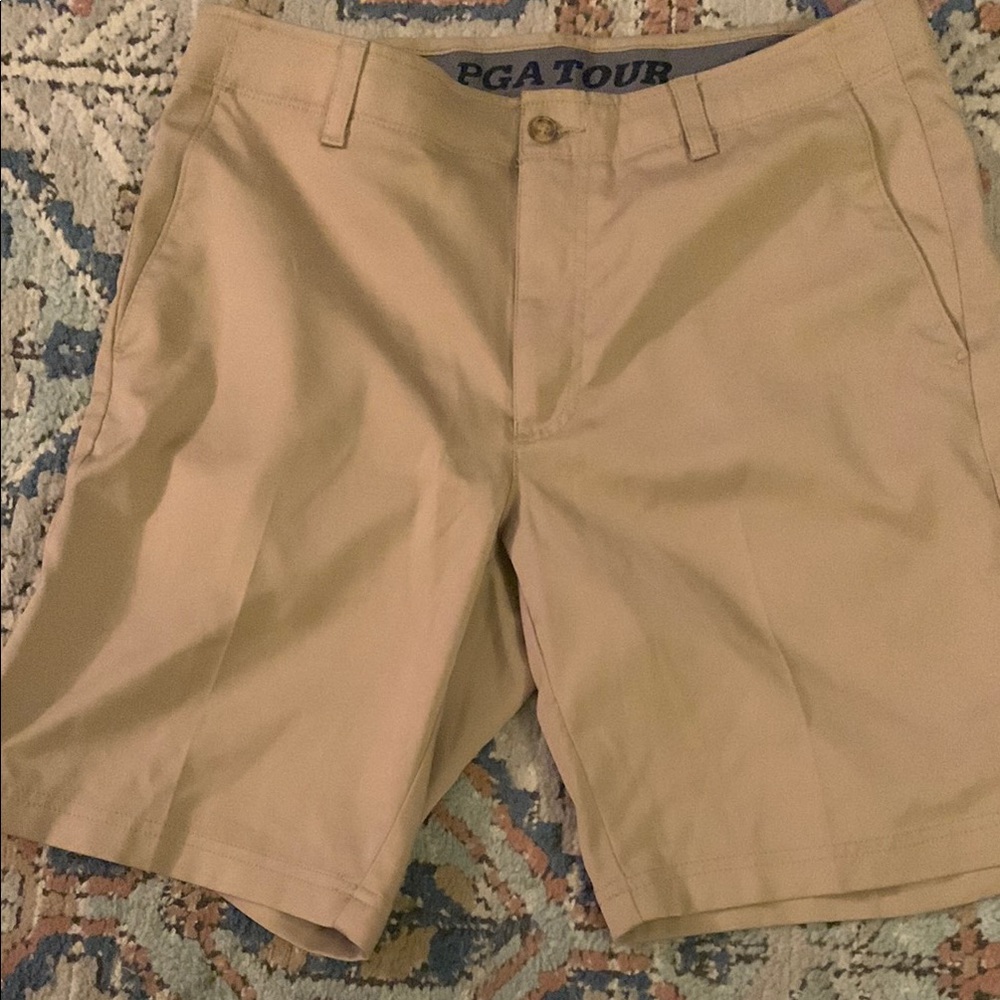 PGA Tour Tan Flat Front Shorts size 34